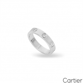 Cartier White Gold Diamond Love Wedding Band Size 53 B4050500 Cartier White Gold Diamond Love Wedding Band Size 53 B4050500